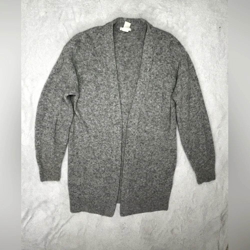 H&M Gray‎ Cardigan Open Front Knit Sweater Cozy Comfy Casual Size S